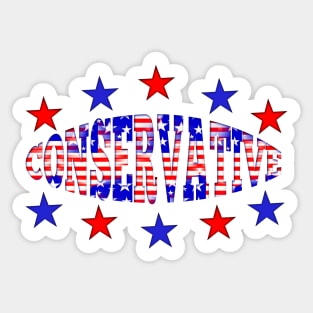 Red White Blue Patriotic Conservative Sticker